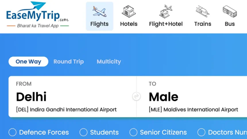 EaseMyTrip, Maldives flight bookings, Maldives flight